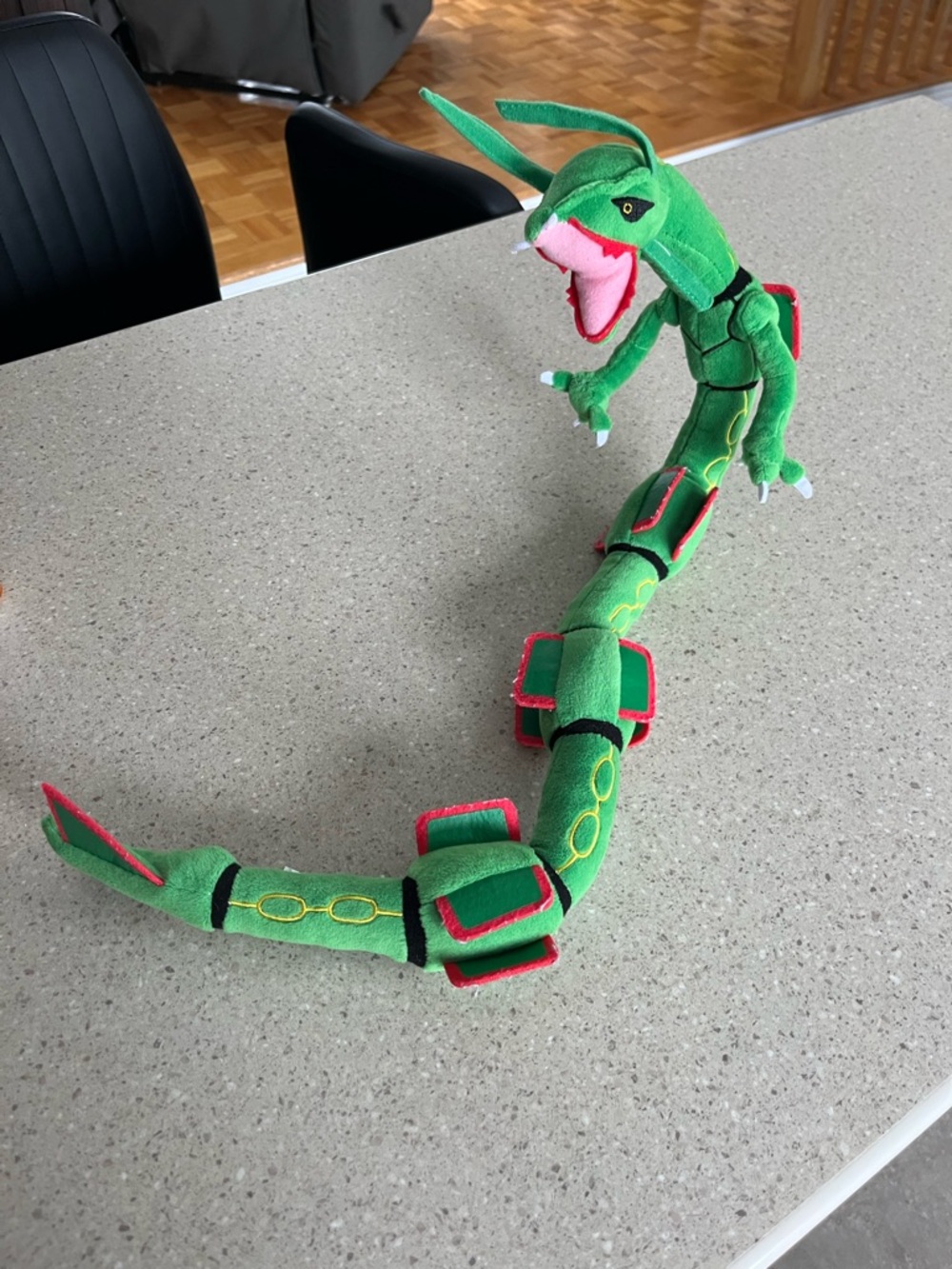 Pokemon Legendary Rayquaza 32" Long POSABLE Plush Bendable Nintendo